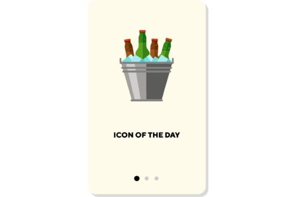 Beer Flat Vector Icon: Cold Beer in Ice for Modern Digital Design