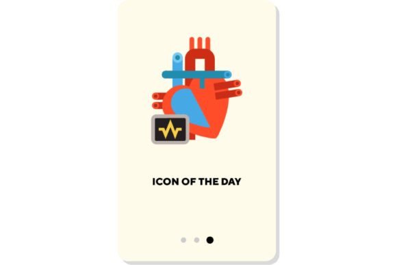 Body Organs Flat Icon: Human Heart Isola