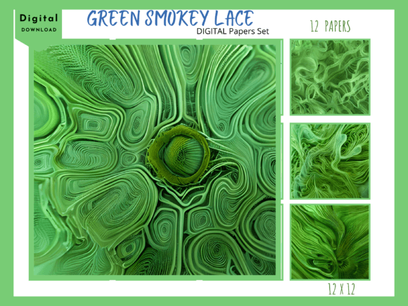 Elevating Digital Aesthetics: The Strategic Value of Green Smokey Lace Digital Papers Set 12 in Modern Design