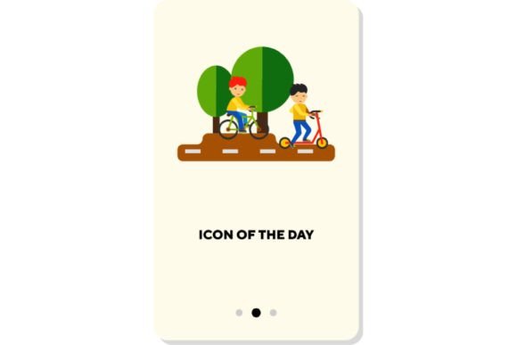 Evaluating the Recreation Outdoors Flat Icon: People Riding Bikes for Web Design