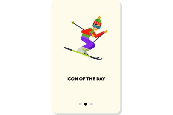 Evaluating the Winter Sport Flat Icon: A Skier Skiing Down for Modern Web Design