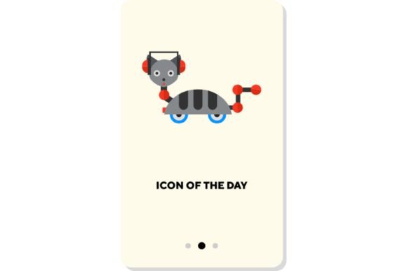 Robotic Characters Flat Icon: Helper Cat
