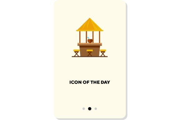 Summer Vacation Flat Vector Icon: Beach