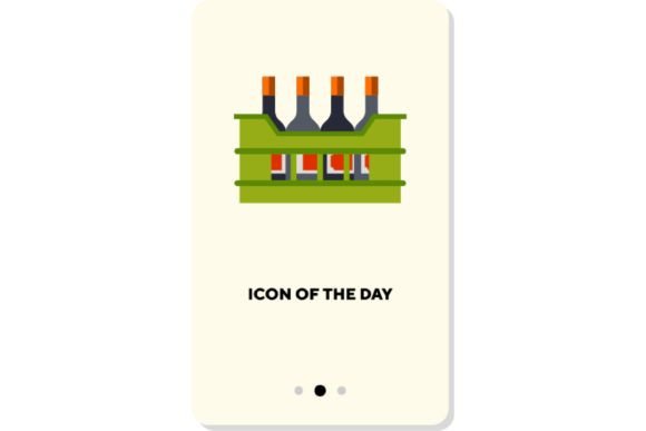 Wine Bar Flat Icon: Bottles of Wine Isol