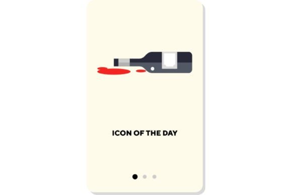 Wine Bar Flat Icon: Pouring Bottle Isola