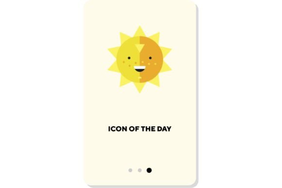 Yellow Fun Sun Flat Vector Icon Guide