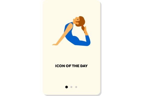 Yoga Pose Flat Icon: Balance Sport Isolated